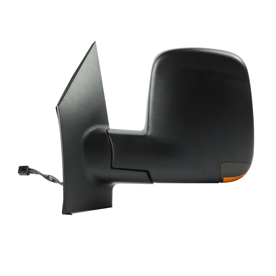 Driver Side Fit Mirror for Chevrolet Express, GMC Savana, Textured Black, w/Turn Signal, Dual Lens, Foldaway, Heated Power