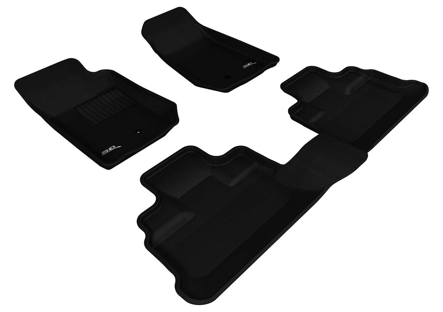 Complete Set 3D MAXpider Custom Fit All-Weather Floor Mat for Select Jeep Wrangler Models - Kagu Rubber (Black)