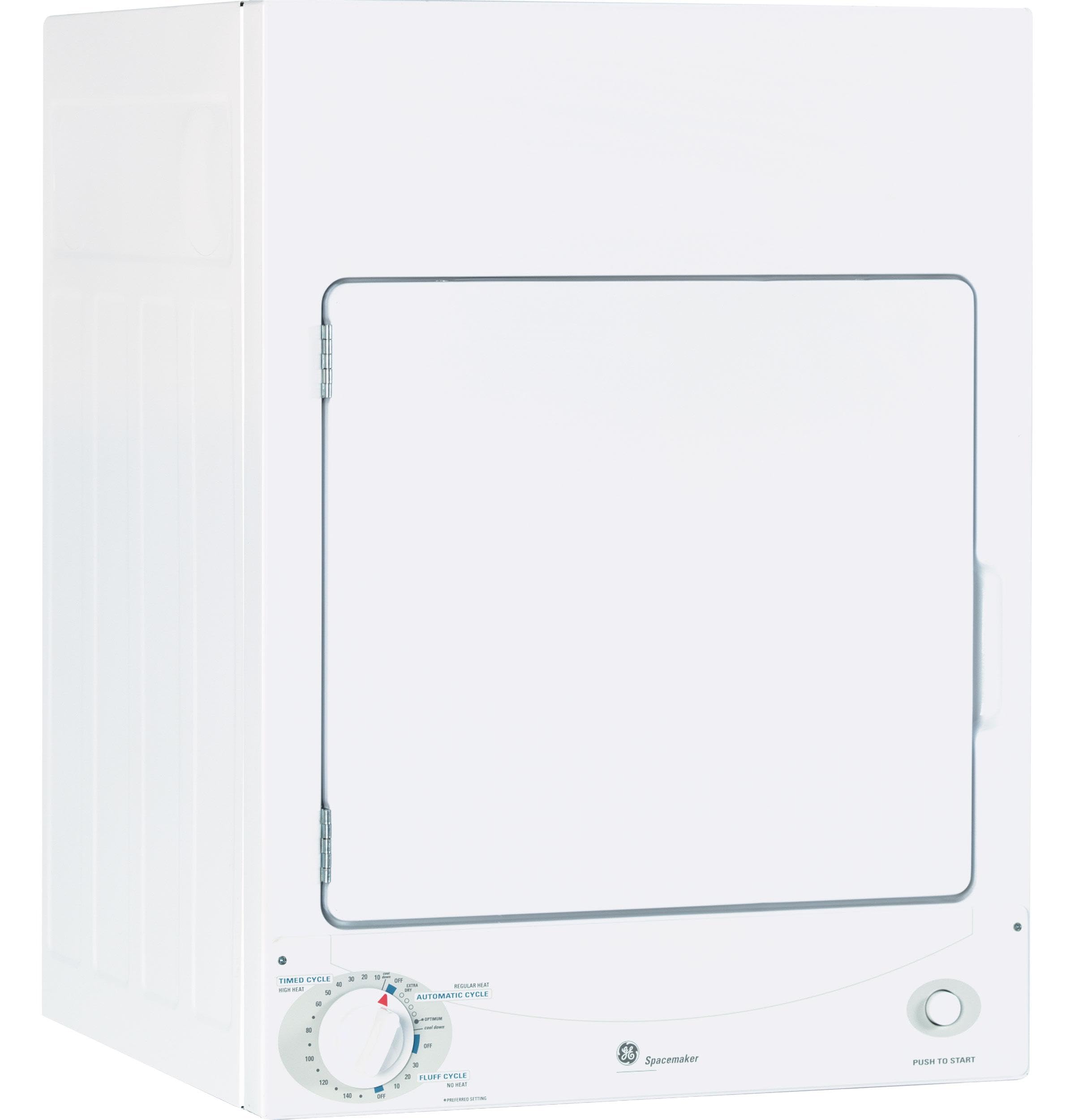 Professional Series GE DSKS333ECWW Spacemaker, 3.6 Cu. Ft. Capacity Stackable Electric Dryer, White