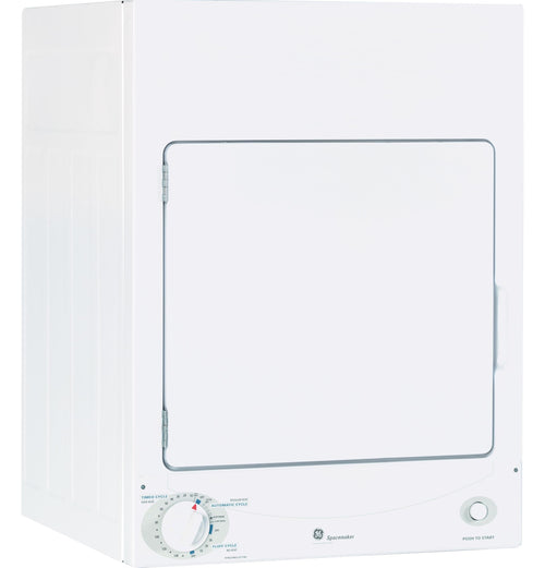 Professional Series GE DSKS333ECWW Spacemaker, 3.6 Cu. Ft. Capacity Stackable Electric Dryer, White