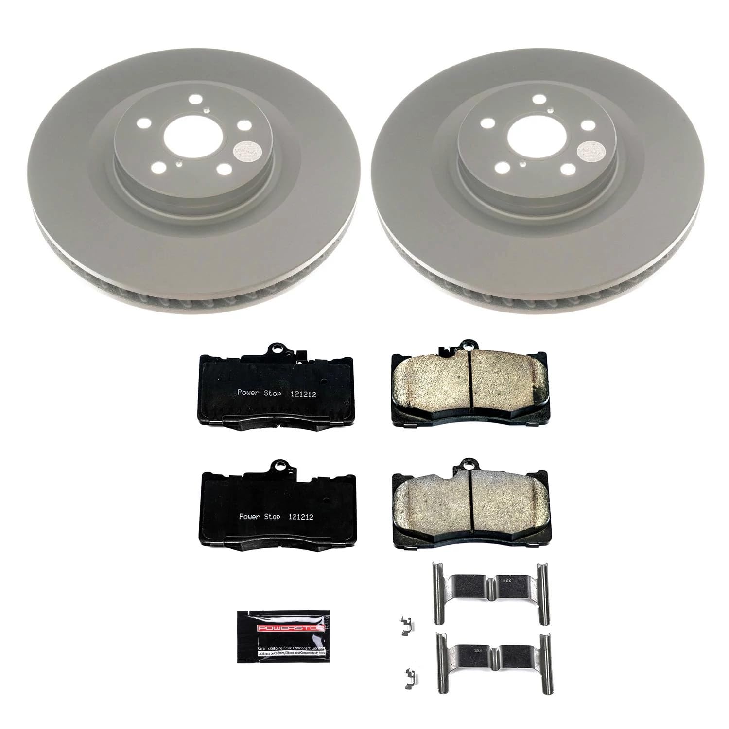 Coated Brake Rotors, Power Stop CRK8419,Z17 Front Coated Rotor Kit-Ceramic Brake Pads