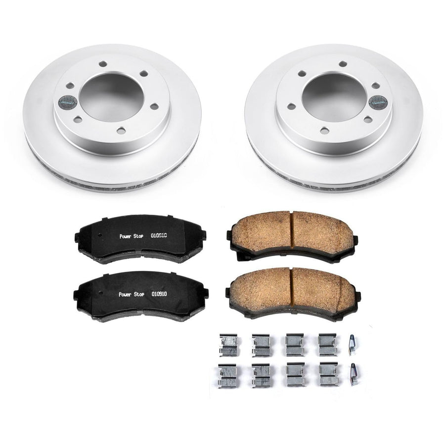 Power Stop Front Coated Brake Rotors and Z17 Ceramic Brake Pads Kit CRK5259