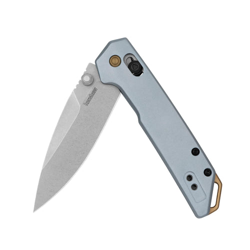 Kershaw Folding Mini Iridium Pocket Knife, 3 inch D2 Steel Blade, DuraLock, Aluminum Handle, Pocketclip
