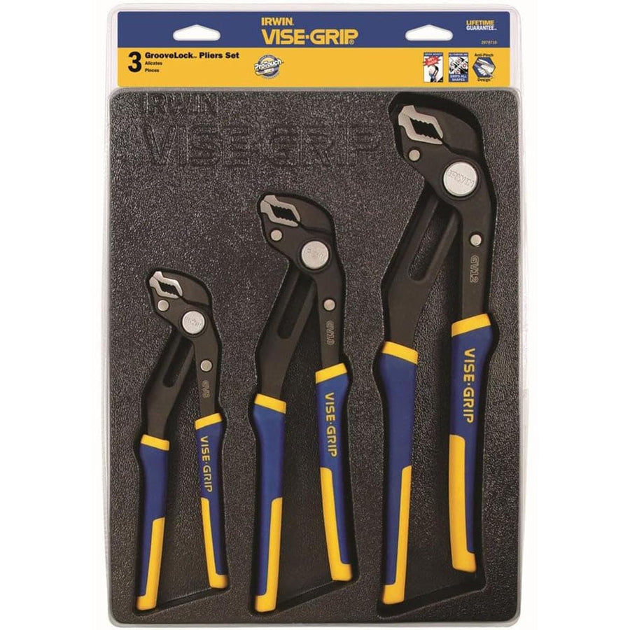 GrooveLock IRWIN VISE-GRIP Pliers Set, V-Jaw, 3-Piece (2078710)