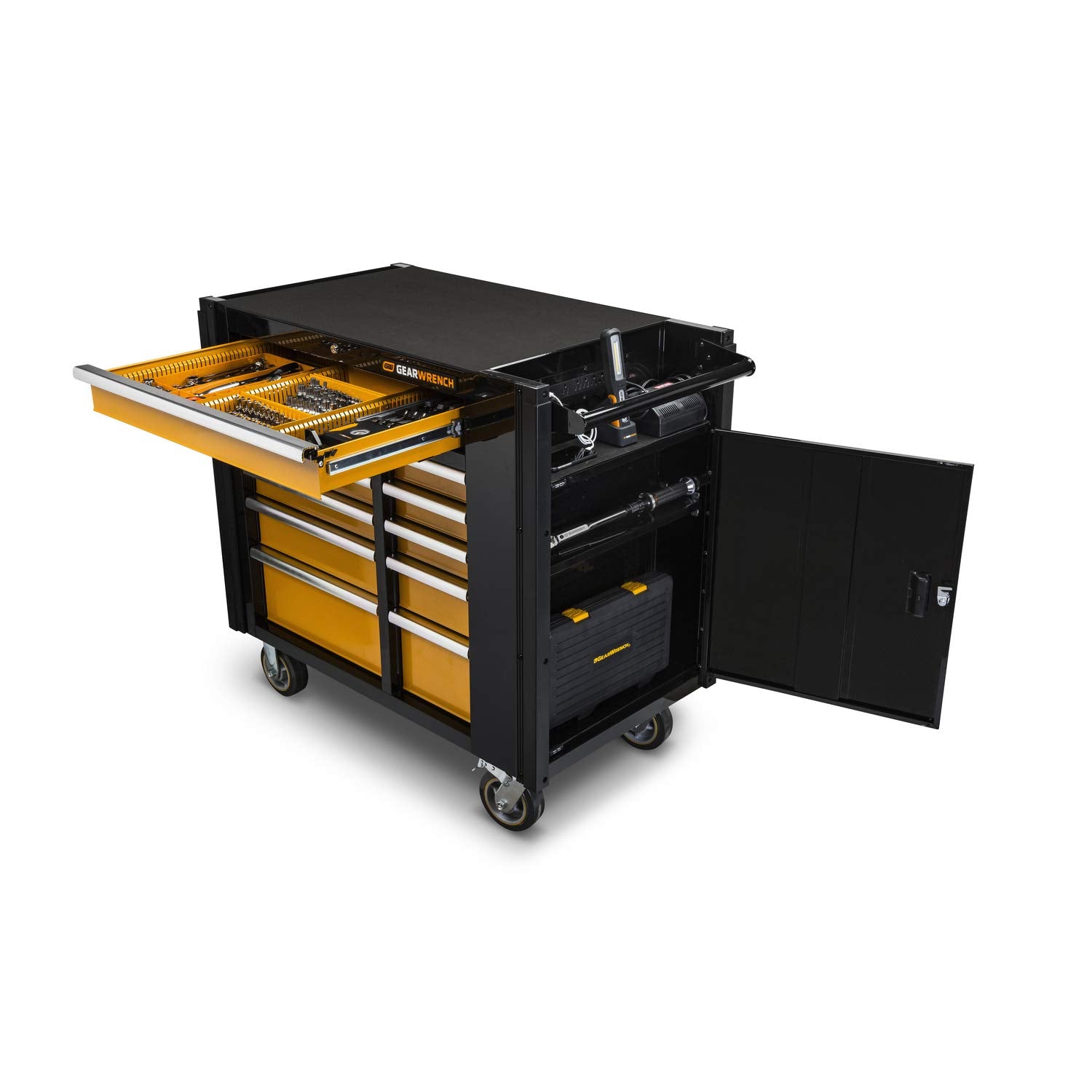 11 Drawer GEARWRENCH Mobile Work Station, Black & Orange - 83169