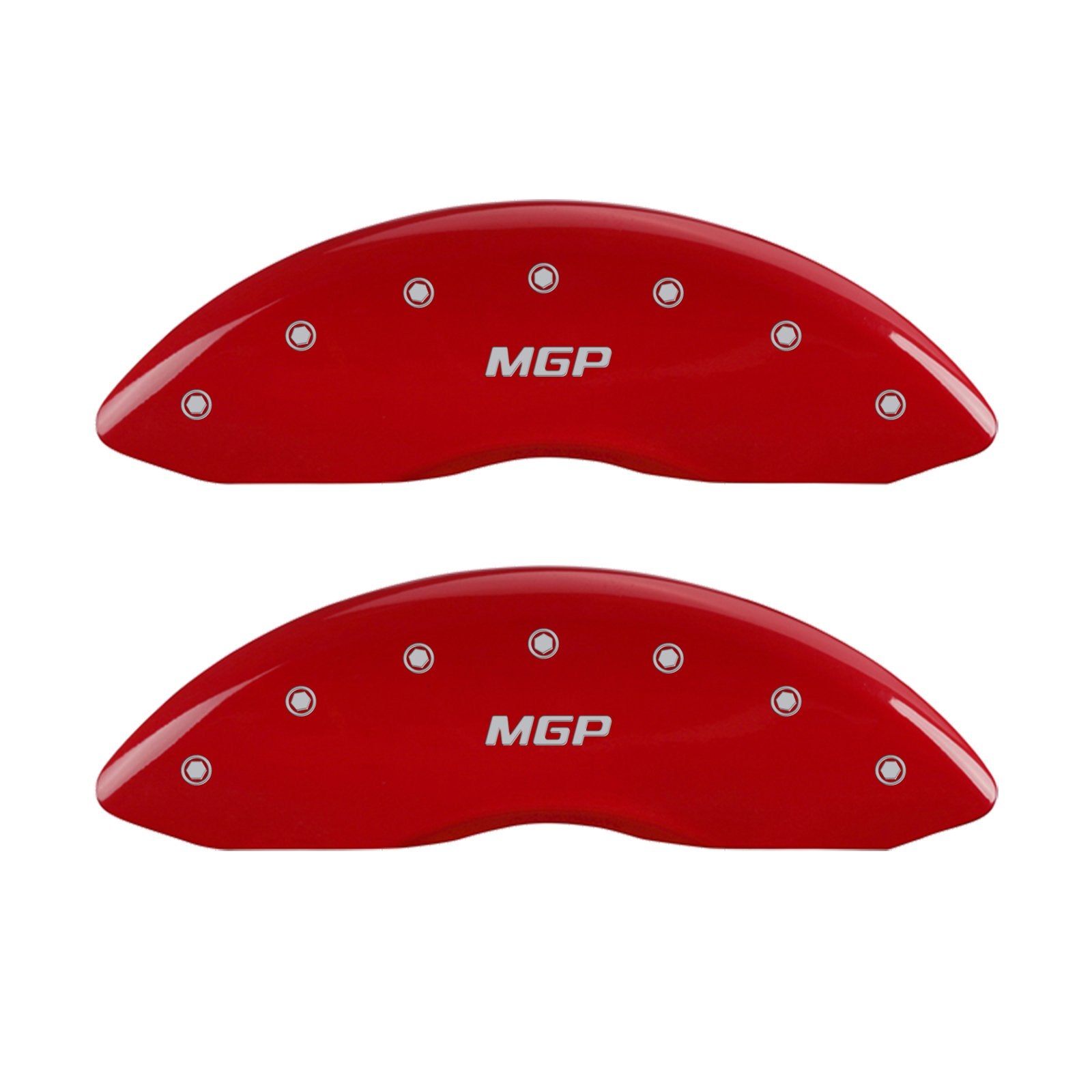 MGP Caliper Covers Set of 4 22234SMGPRD, Engraved Front Rear: MGP, Red Powder Coat Finish, Silver Characters