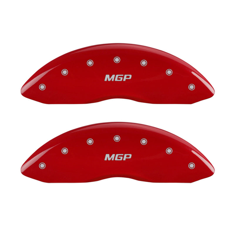 MGP Caliper Covers Set of 4 22234SMGPRD, Engraved Front Rear: MGP, Red Powder Coat Finish, Silver Characters