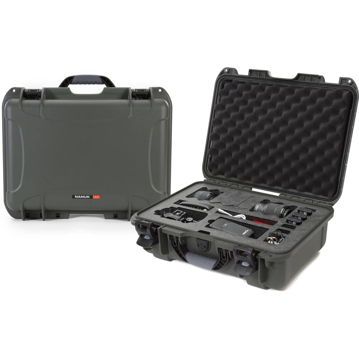 Waterproof Nanuk 925 Hard Case Carry-on with Foam Insert for Canon, Nikon - 1 DSLR Body and Lens/Lenses - Olive