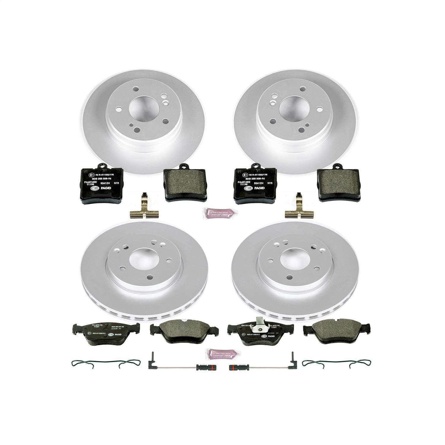 Power Stop ESK4417 Euro-Stop Brake Kit Front & Rear For Mercedes-Benz C230, Mercedes-Benz C280, Mercedes-Benz E300, Mercedes-Benz SLK230 [Model Specific]