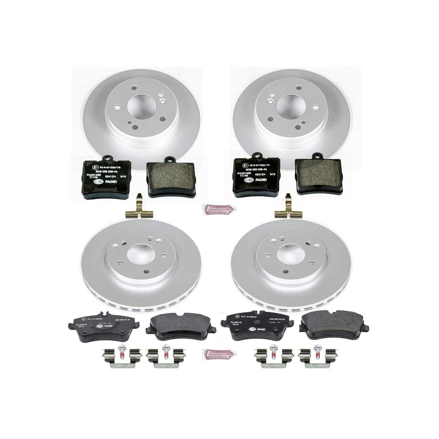Power Stop ESK2812 Euro-Stop Front & Rear Brake Kit and 2 Front Sensor Wires For Mercedes-Benz C230 2002-2005, Mercedes-Benz C240 2001-2005 [Model Specific]