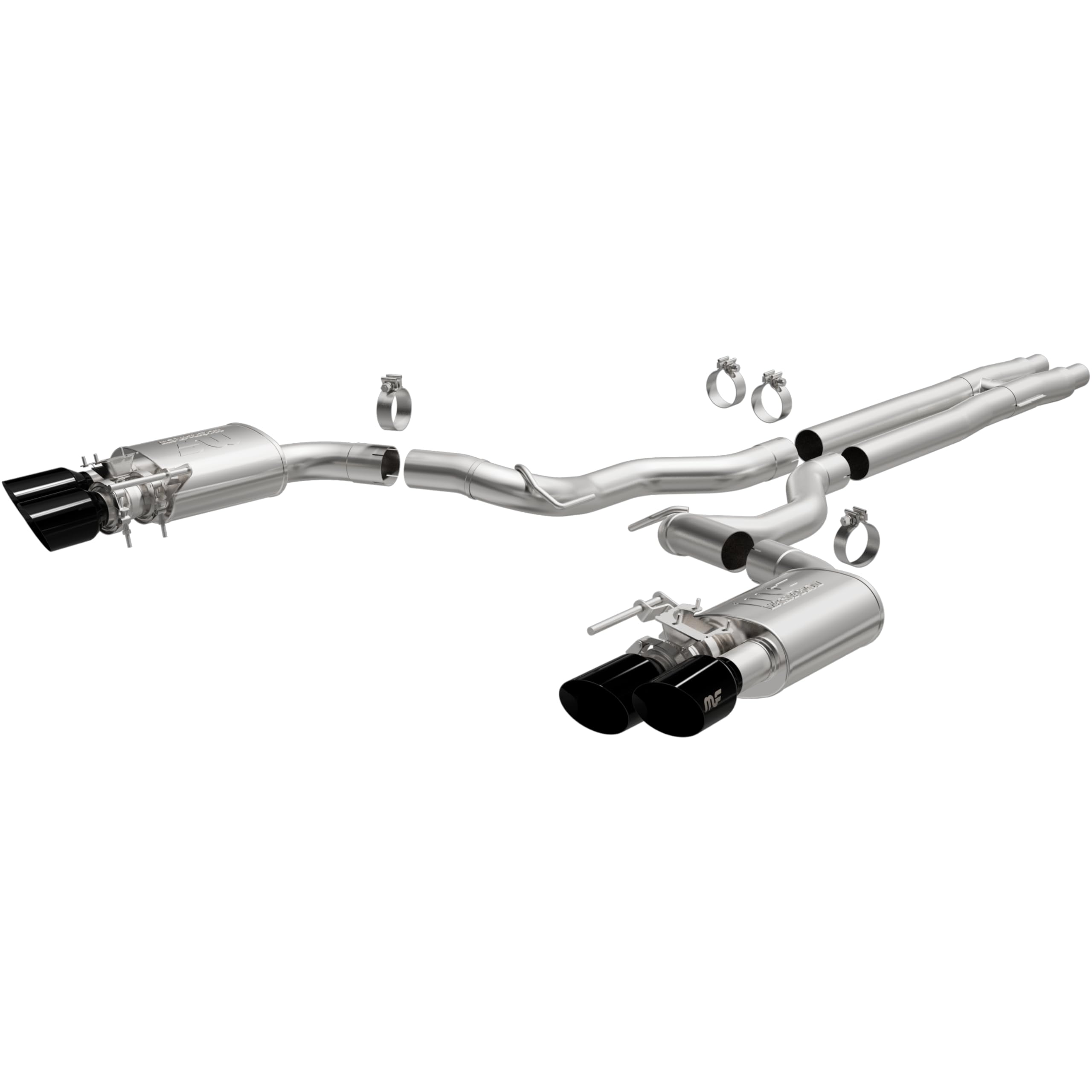 Performance Exhaust System MagnaFlow 19643: Cat-Back, Competition Series, For 2024-2025 Ford Mustang GT/GT Premium 5.0L, Quad Split Rear Exit