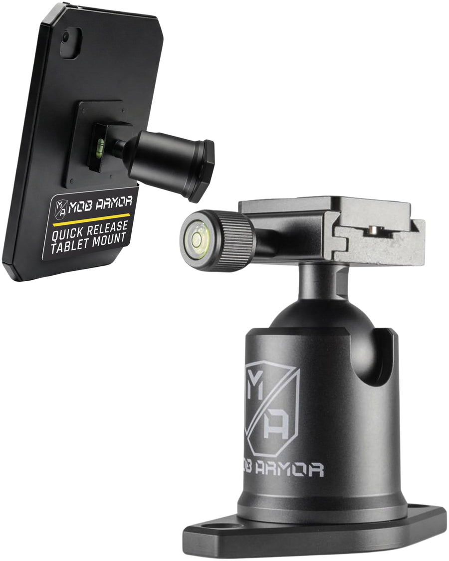 Mob Armor Grip Maxx Combo Direct Mount - Rugged Tablet Holder with Quick Detach System, Adjustable Swivel Ball Head, and Dual Installation Options for Cars, Workspaces, and More