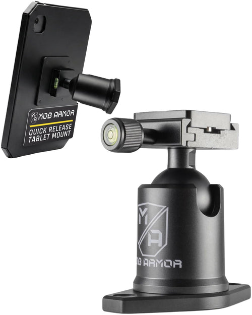 Mob Armor Grip Maxx Combo Direct Mount - Rugged Tablet Holder with Quick Detach System, Adjustable Swivel Ball Head, and Dual Installation Options for Cars, Workspaces, and More