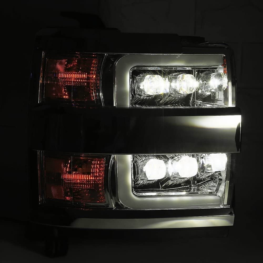 NOVA LED Proj Headlight AlphaRex 15-18 Chevy 2500HD Plank Style Jet Blk w/Activ Light/Seq Signal/DRL