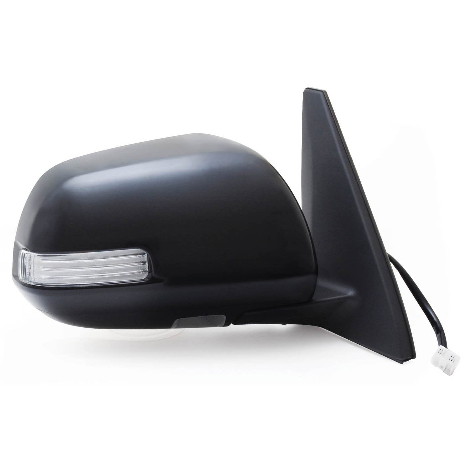 Fit System Mirror Passenger Side for Toyota 4 Runner, w/Turn Signal & Puddle lamp, Black, PTM Cover, Foldaway, Heated Power