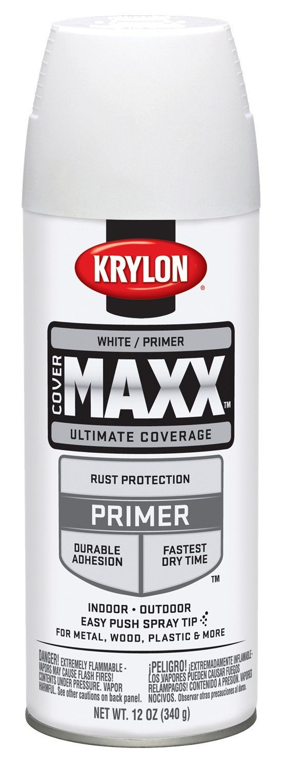 Krylon COVERMAXX K09188000 Primer, White, 12 Ounce