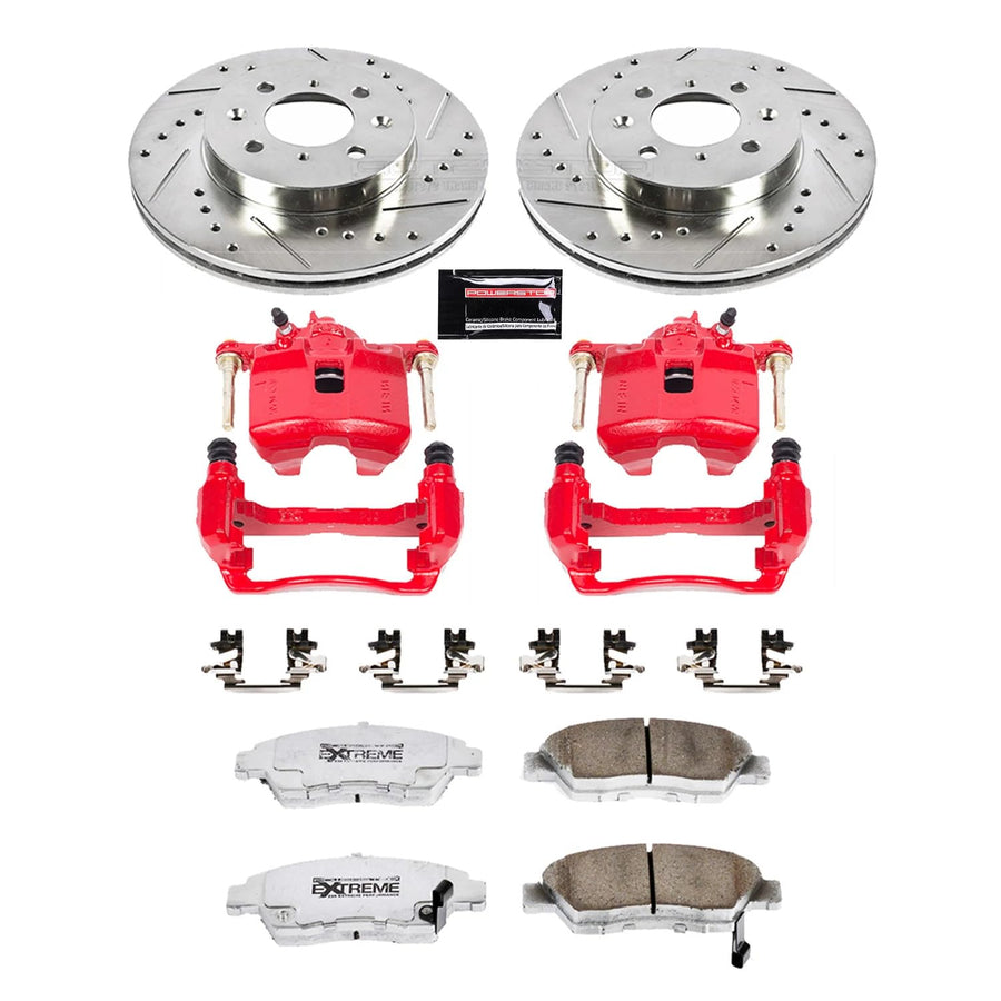 Power Stop KC694A - Z26 Front Street Warrior Brake Kit Honda For Honda Civic 1993-1995 Honda Civic del Sol 1994-1997 [Vehicle Specific]