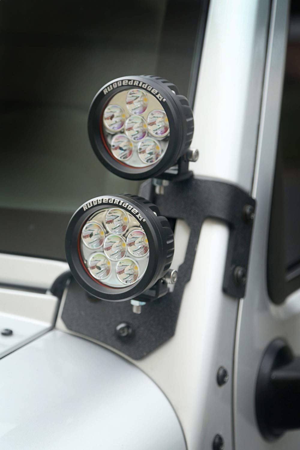 Rugged Ridge A-Pillar Light Mount Kit for Jeep Wrangler JK/JKU | Square LED | 11232.35 | Fits 2007-2018 Jeep Wrangler JK/JKU