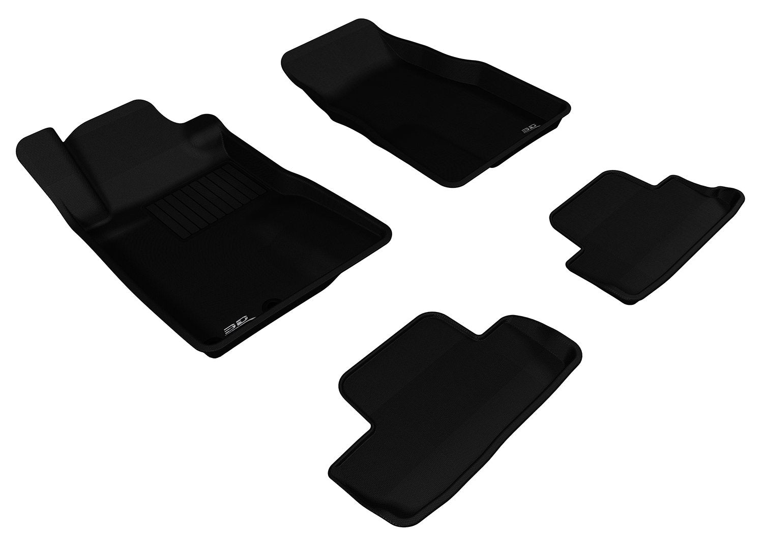 All-Weather Floor Mats 3D MAXpider for Ford Mustang 2005-2009 Custom Fit Car Floor Liners, Kagu Series (1st & 2nd Row, Black)