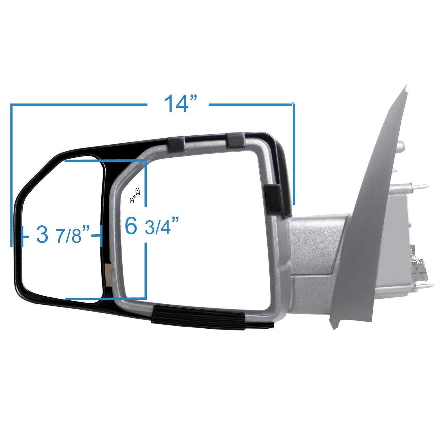 K SOURCE 81850 Snap & Zap Custom Fit Towing Mirror for 2015-2020 F150, Patented