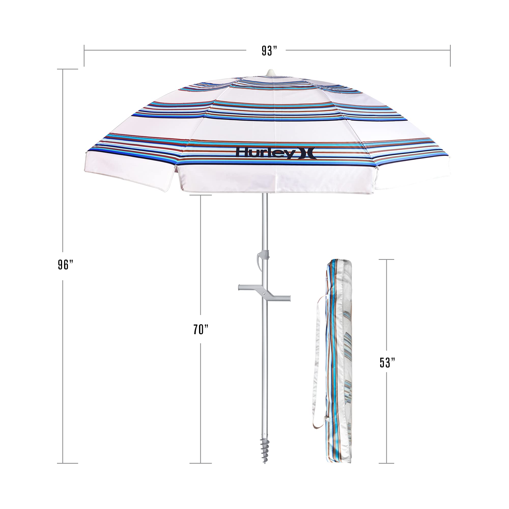 Umbrella Hurley UMB8HRRSBB Shade, 8 ft, Blue