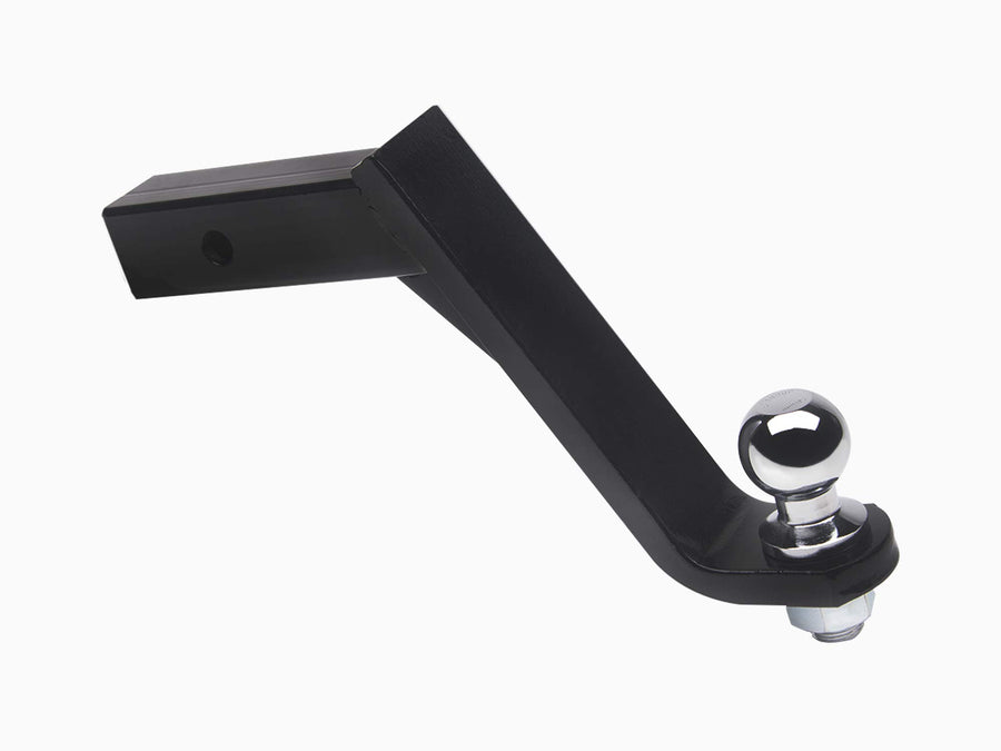 8" Drop Down Armordillo Loaded Ball Mount Trailer Tow Hitch with 2" Receiver Tube Universal Fit - Black
