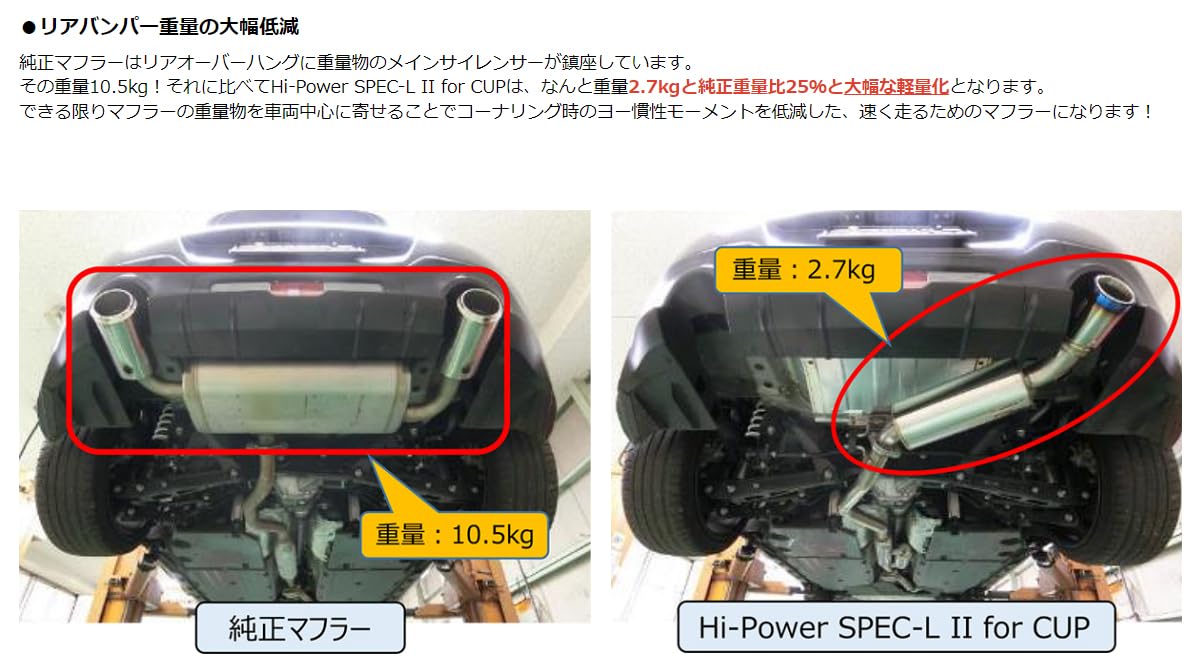HKS Muffler, High Power Spec L II 32016-AT130 for CUP [GR86 BRZ MT Car] 3BA-ZN8/ZD8 Right Out, titanium