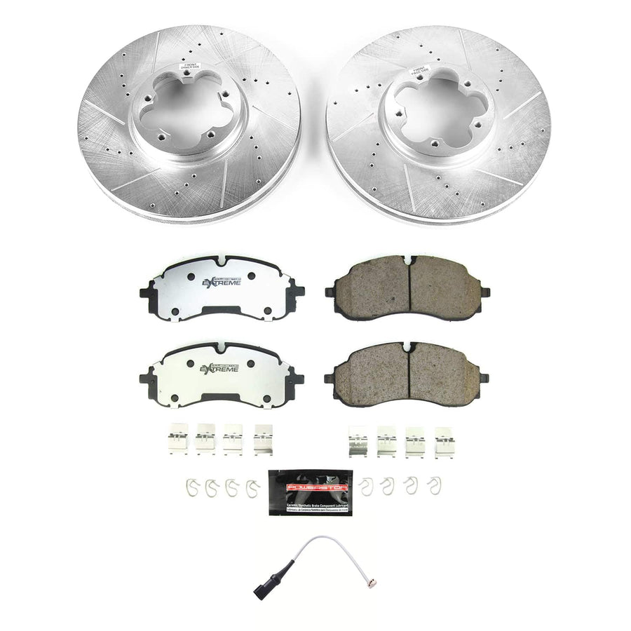 Z36 Power Stop Truck & Tow Carbon-Fiber Ceramic Brake Pads with Drilled and Slotted Rotors Brake Kit Front K8989-36