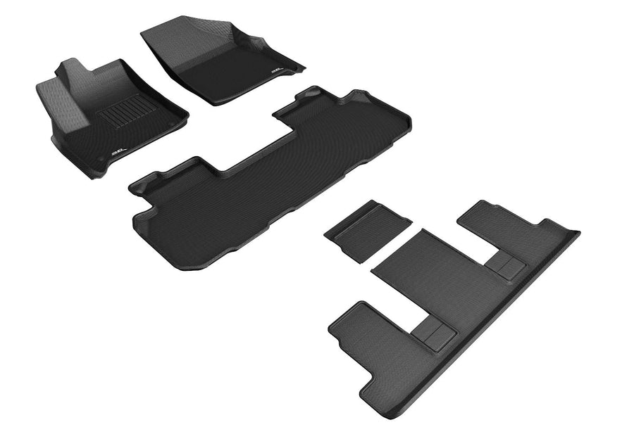 3D MAXpider Kagu Custom Fit Floor Mat (Black) Compatible with Chevrolet Traverse 2018-2023 Second Row Bucket Seat - Full Set