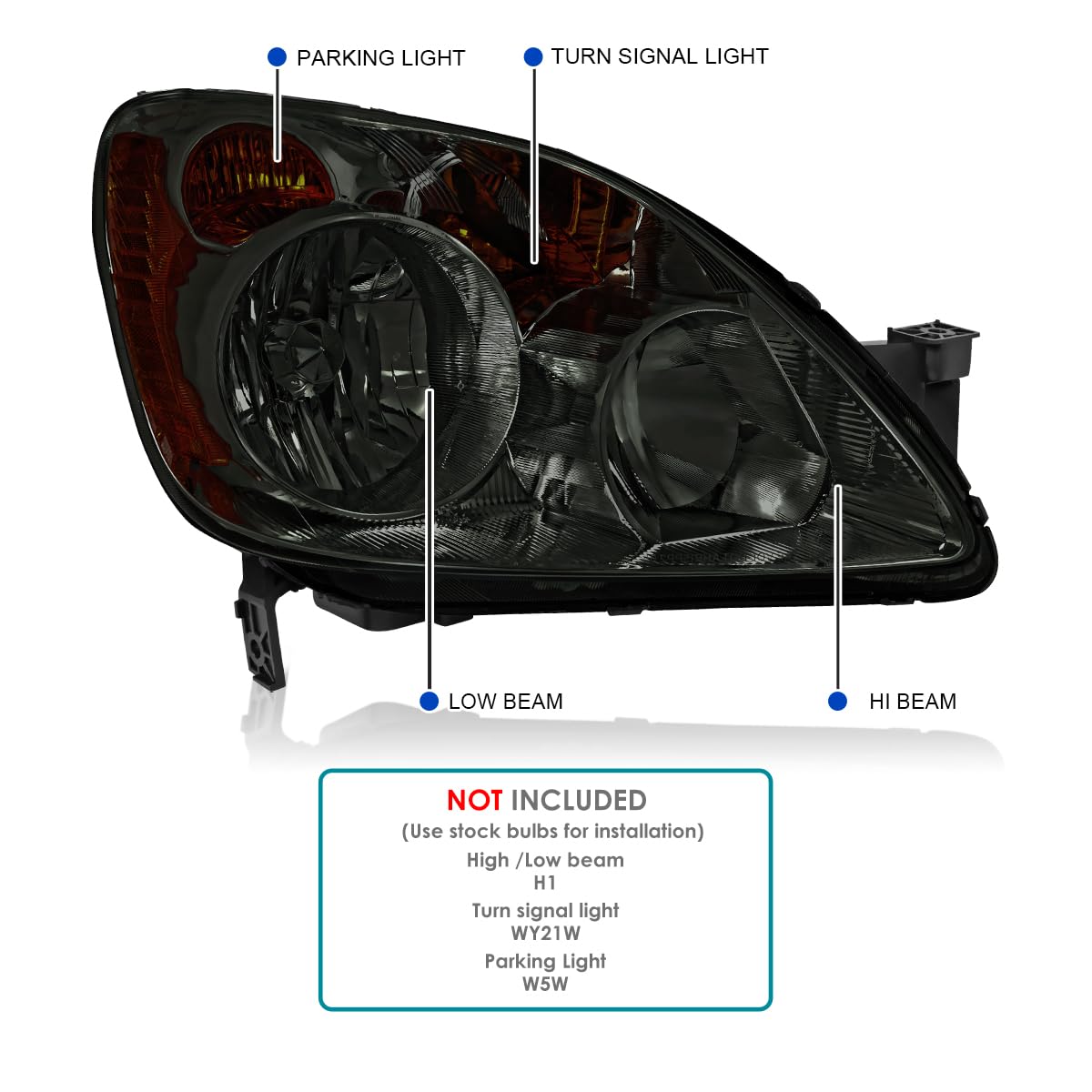 Smoke Headlights SPEC-D TUNING Compatible with 2005-2006 Honda CR-V models made in Japan only