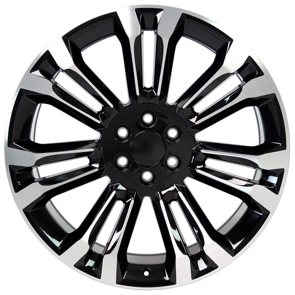 24 Inch OE Wheels CV43B Rim Fits Silverado 1500 Style 6x139.7 24x10 Gloss Black Machined - Hollander 5666 (1)