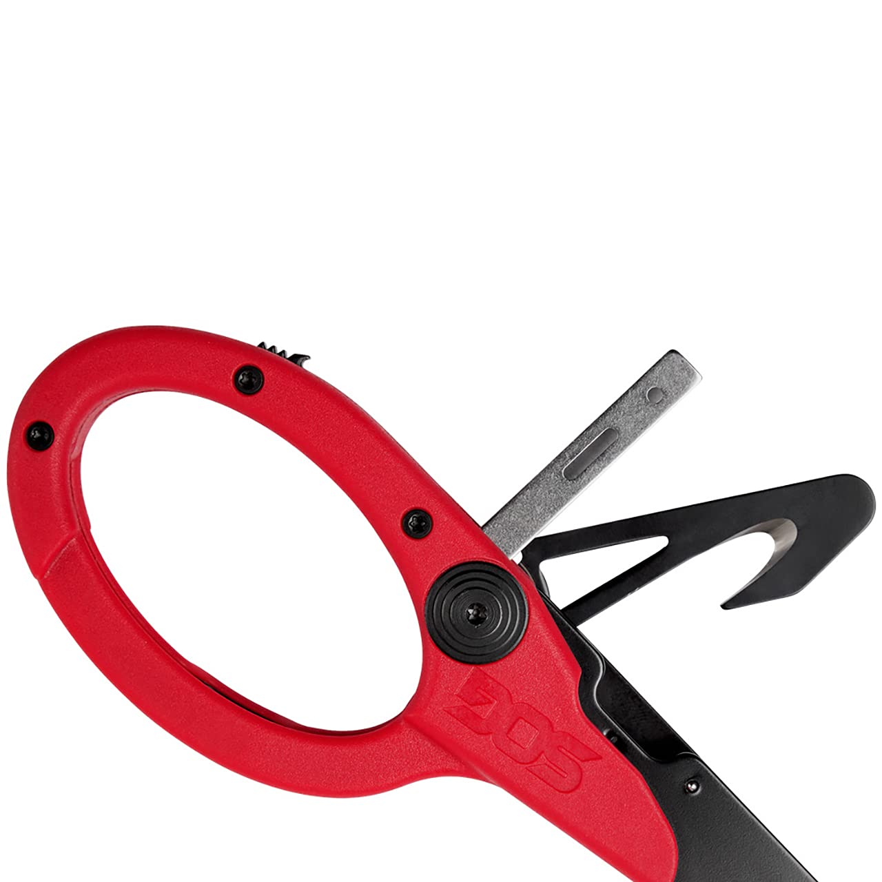 SOG ParaShears Stainless Steel Lightweight Multi-Tool, 11 Tools Compound Leverage Technology, Red