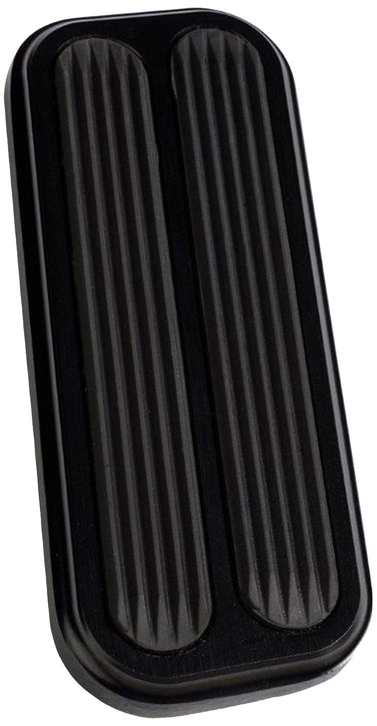 Midnight Series Lokar XBAG-6182 Black Billet Aluminum Curved Power Brake Pad with Rubber Insert