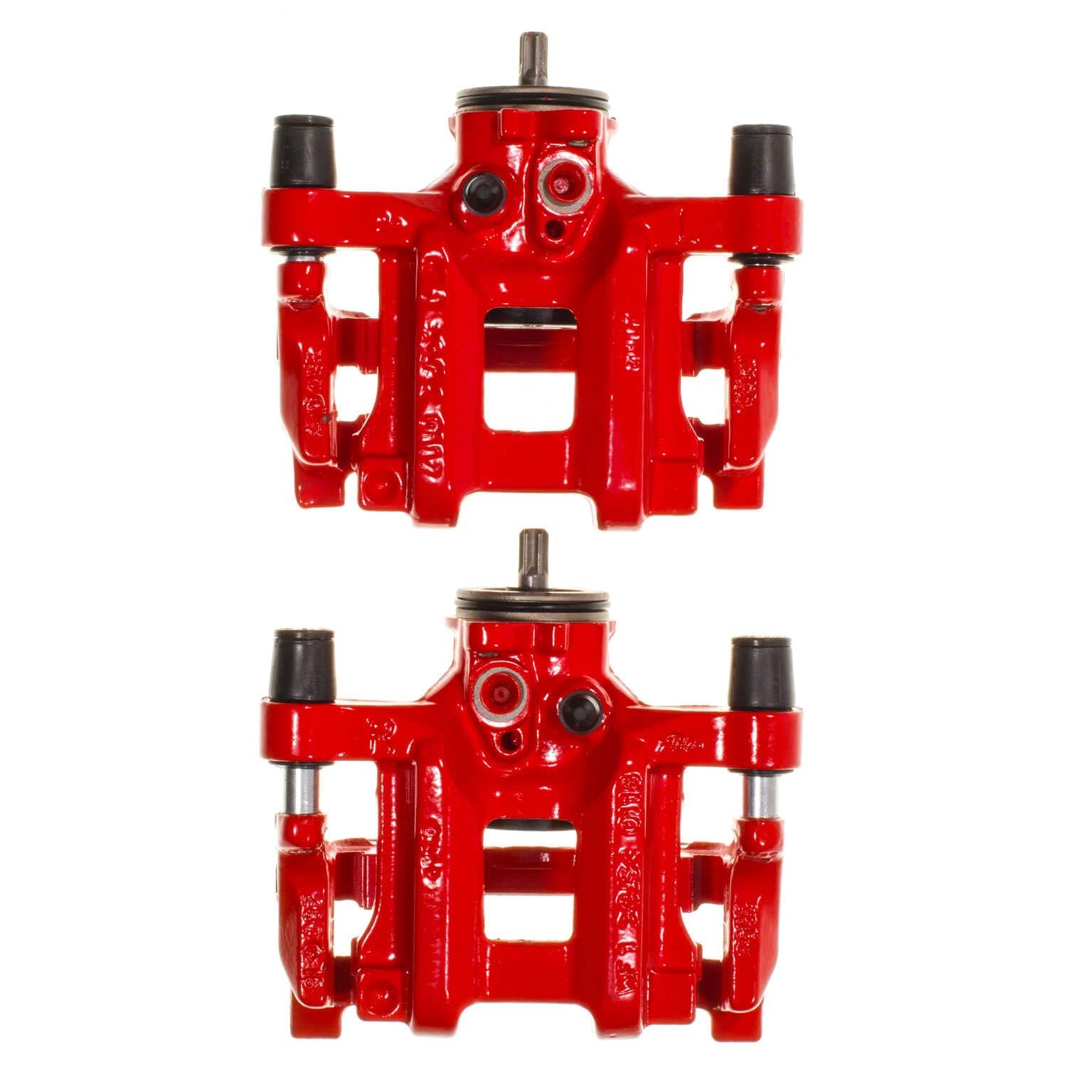 Power Stop S15156 Rear Pair of High-Temp Red Powder Coated Calipers