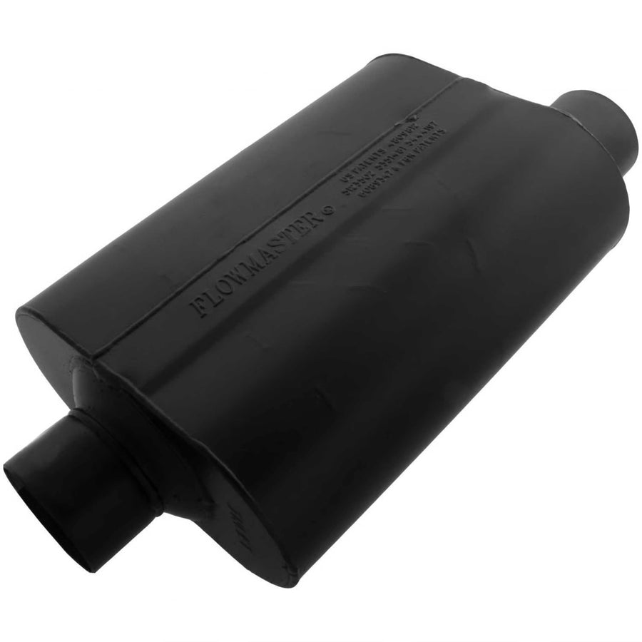 Flowmaster Super 40 Series Muffler Chambered - 3.0” Center In/Offset Out - Aggressive Sound - Aluminized Steel - Perfect for Muscle Cars, Lifted Trucks, Street Rods, and High-Torque Builds (953047)