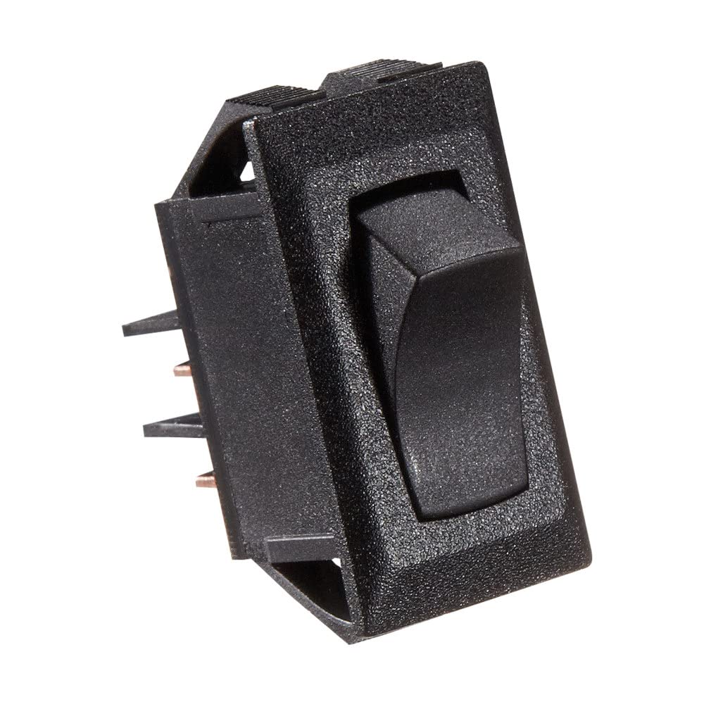 Rocker Switch RV Designer S261, 10 Amp, On / Off, SPST, Black, DC Electrical