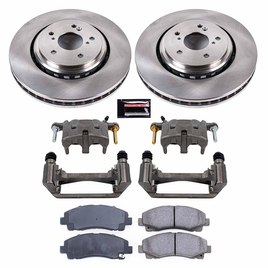 Power Stop KCOE7214 Replacement Autospeciality Front Caliper Kit- OE Rotors, Ceramic Brake Pads, Calipers For Acura TLX 2015-2020 [Model Specific]