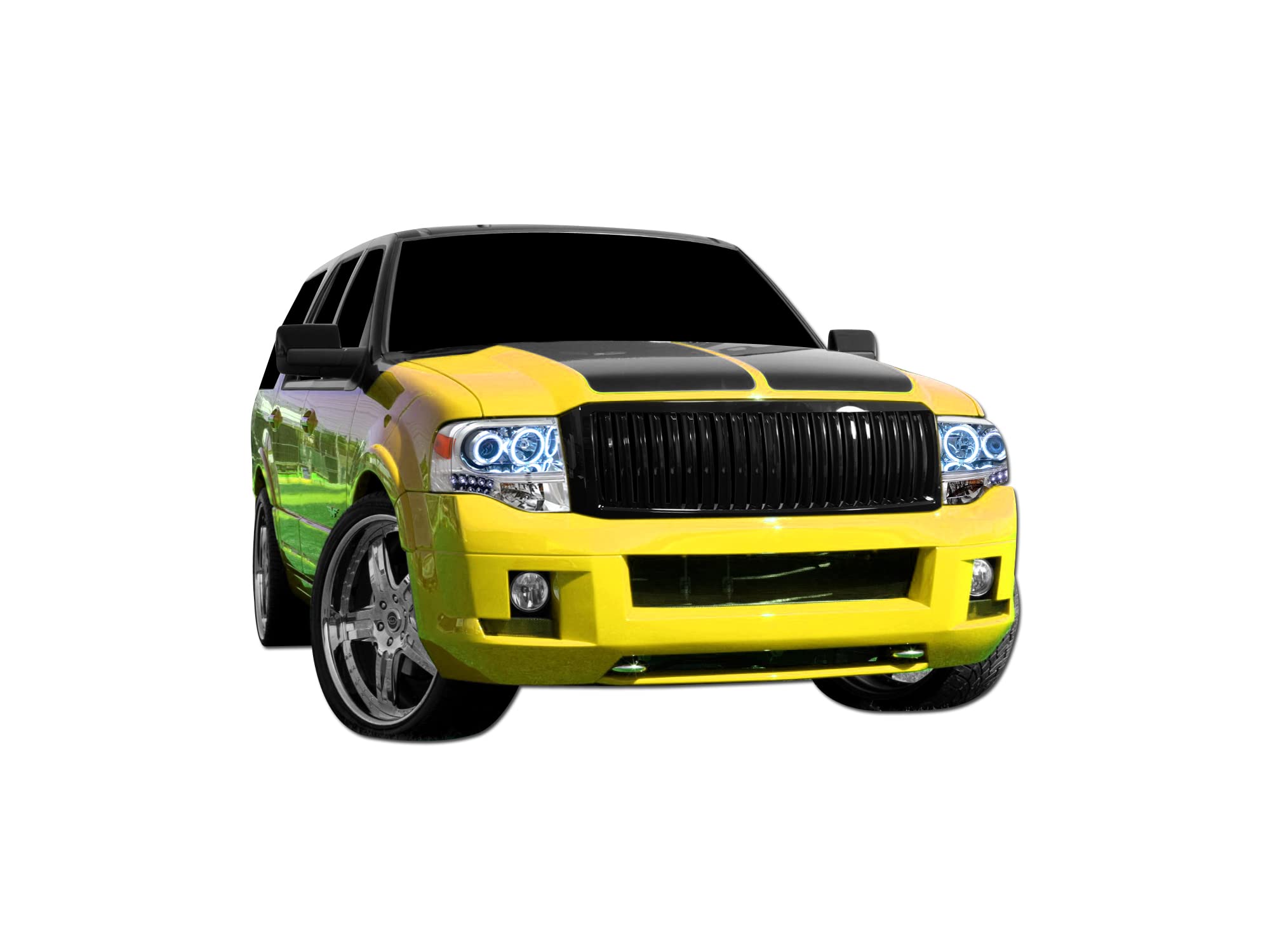 Vertical Front Hood Grille Armordillo USA 7148109 - Gloss Black Fits 2007-2014 Ford Expedition