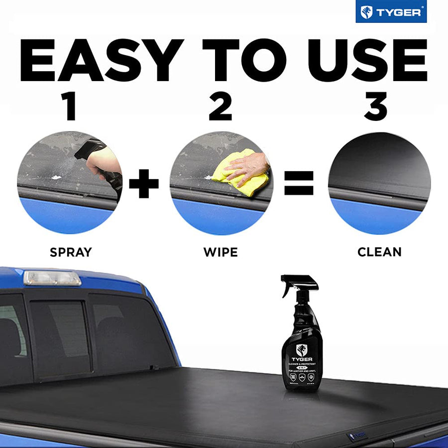 Tyger 2-in-1 Spray Tonneau Cover Cleaner & Protectant Specialized for Leather and Vinyl Surfaces, 22 Fl. oz. Made in USA
