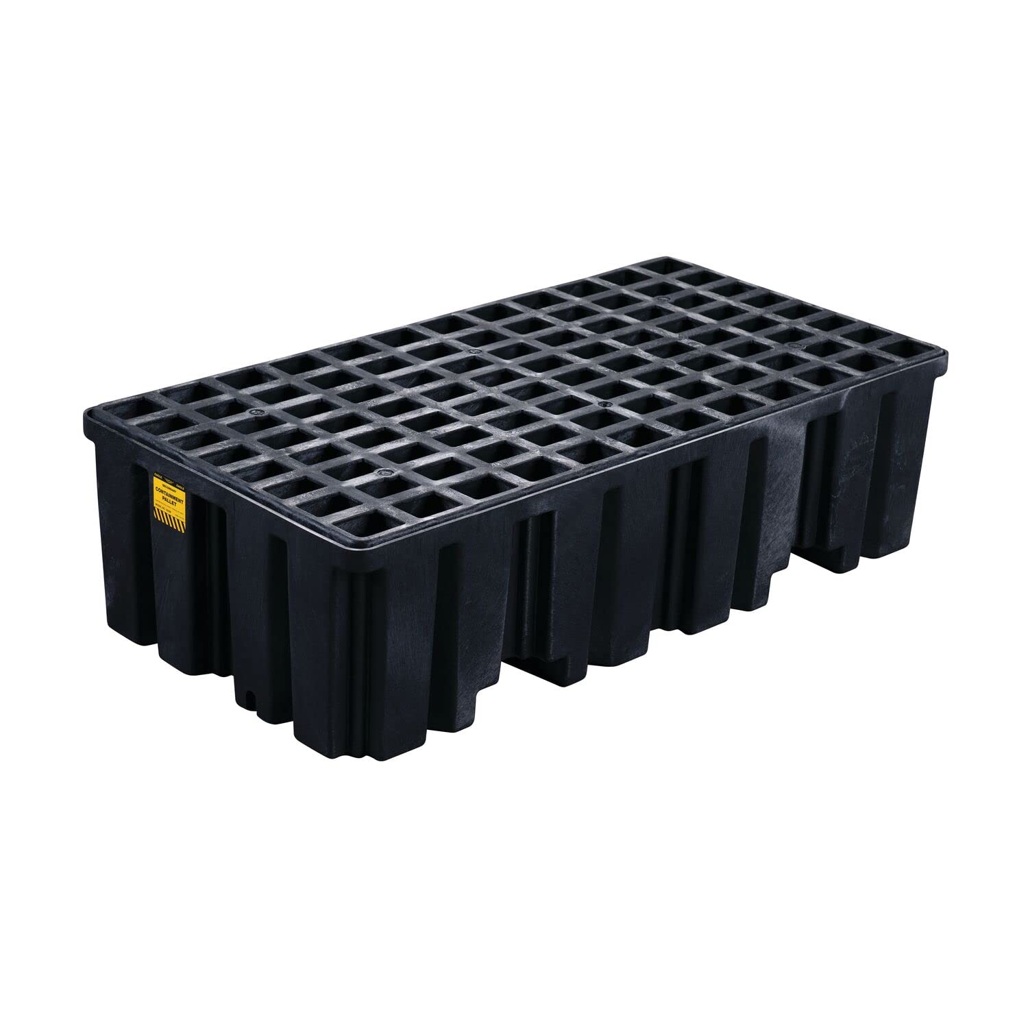 2 Eagle Drum Spill Containment Pallet with Forklift Pockets, 51.5"x26.25"x13.75", 66 Gallon Sump, 4,000 lbs. Load Capacity Secondary Containment Pallet, Made in USA, Black, 1620BND