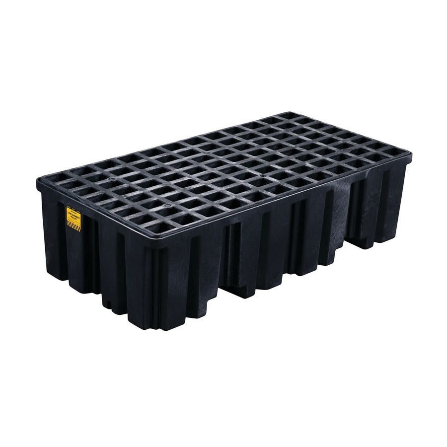 2 Eagle Drum Spill Containment Pallet with Forklift Pockets, 51.5"x26.25"x13.75", 66 Gallon Sump, 4,000 lbs. Load Capacity Secondary Containment Pallet, Made in USA, Black, 1620BND