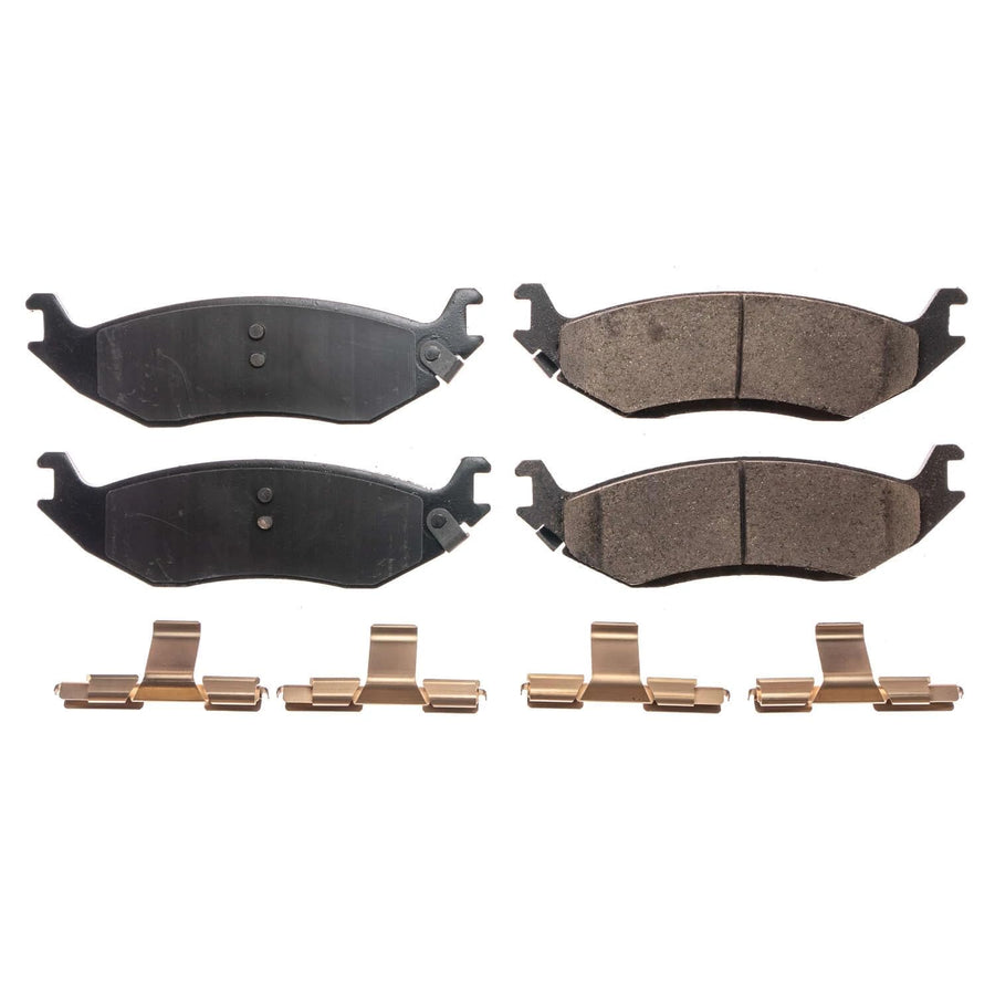 PowerStop Brake Pads Rear For Chrysler Aspen 2007-09 |Dodge Durango 2003-09 |Ram 1500 2002-10 |Ram 1500 Van 2003 |Ram 1500 2011-18 - Ceramic Brake Pads With Installation Hardware, 17-898