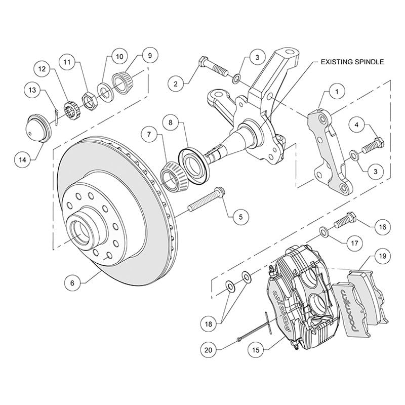 1 PC Rotor&Hub FDL-M Front Kit,11.03"