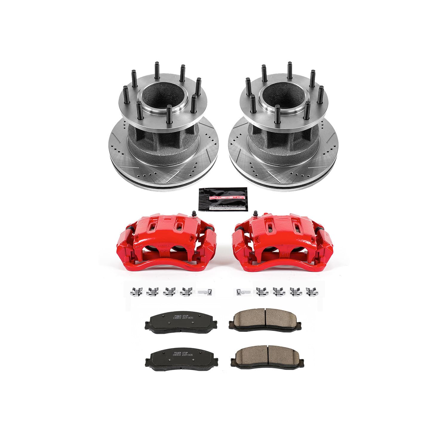 Power Stop Z23 Evolution Front Brake Caliper Kit KC6526- Brake Rotors, Carbon-Fiber Ceramic Brake Pads, Brake Calipers For Ford F-350 Super Duty 2012 [Model Specific]