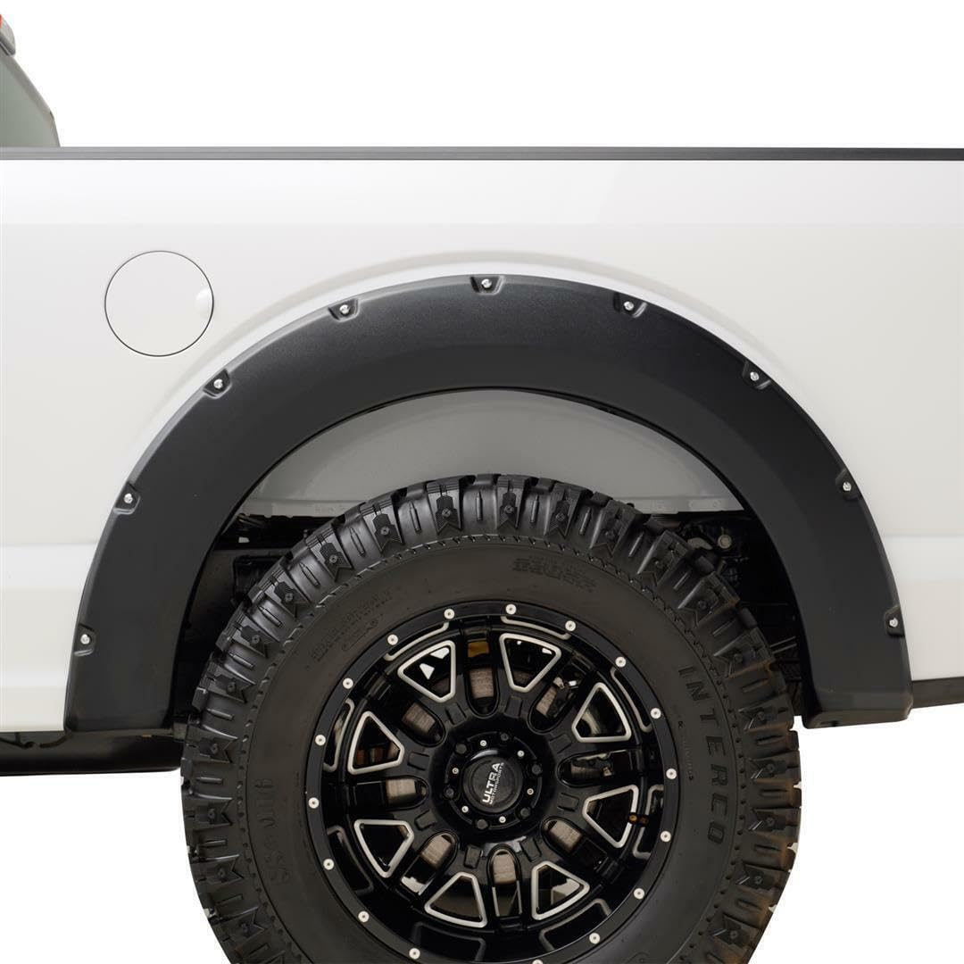 TrailFX Fender Flares Pocket Style Set of 4 Fits Ford F-150 2018-2020 Textured Black ABS Plastic 2-Inch Tire Coverage Bolt-On With Installation Hardware TrailFX PFFF3006T