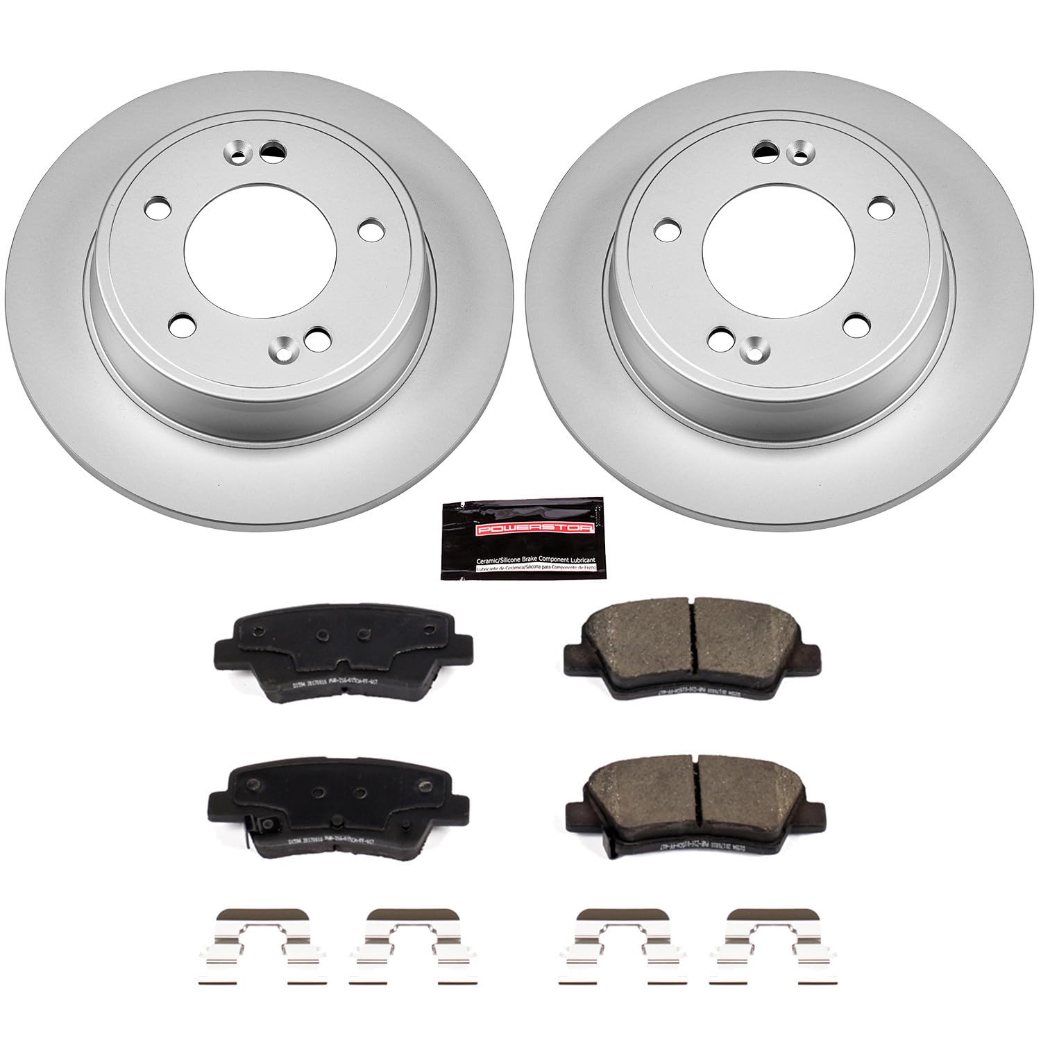 Power Stop CRK6502 Z17 Evolution Geomet Coated Brake Kit For Hyundai Elantra GT, Hyundai Veloster, Hyundai Velos, Kia Forte, Kia Forte Koup, Kia Forte5, Kia Soul [Model Specific] Rear