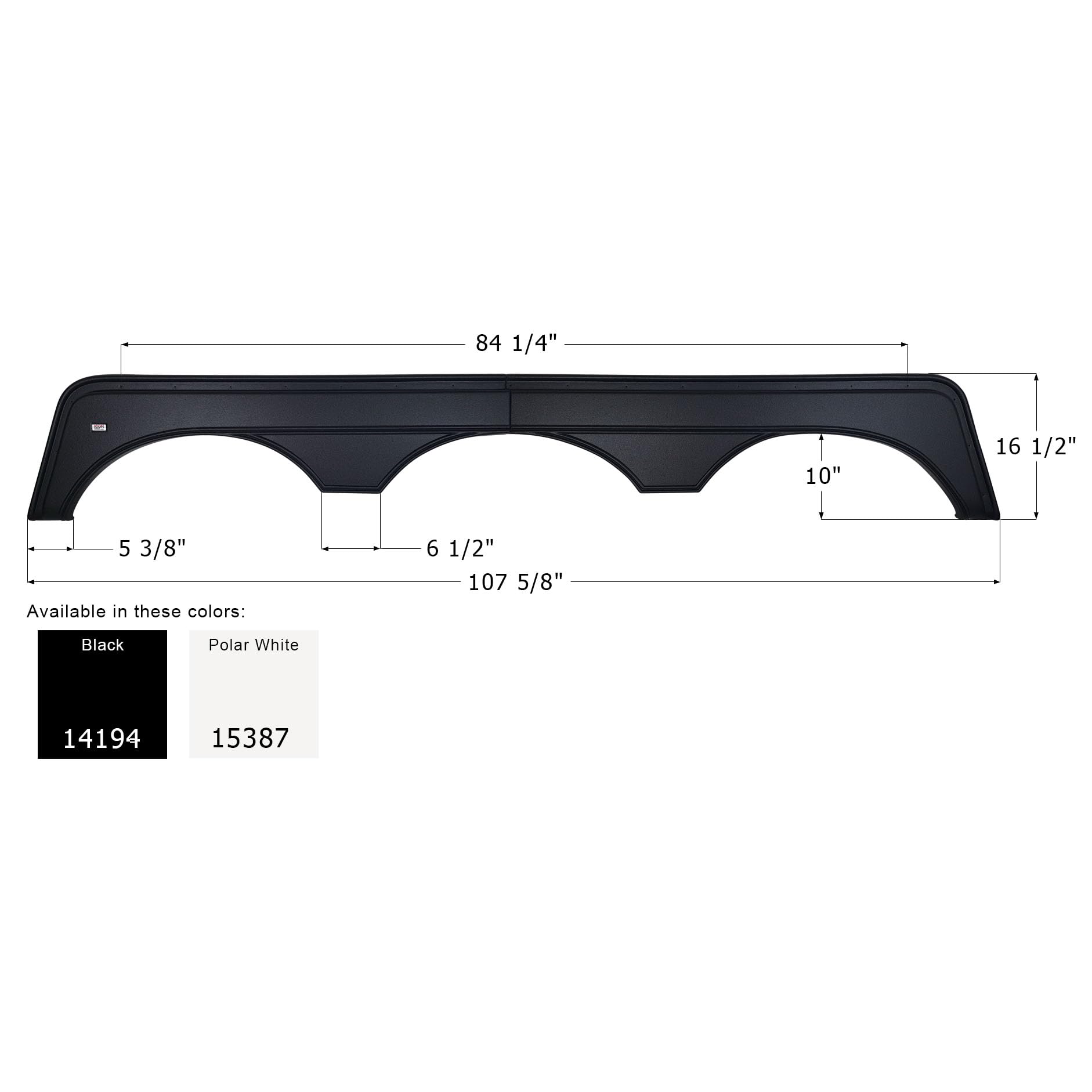 Triple Axle Fender Skirt Icon 15387 FS4194 for Forest River - Polar White