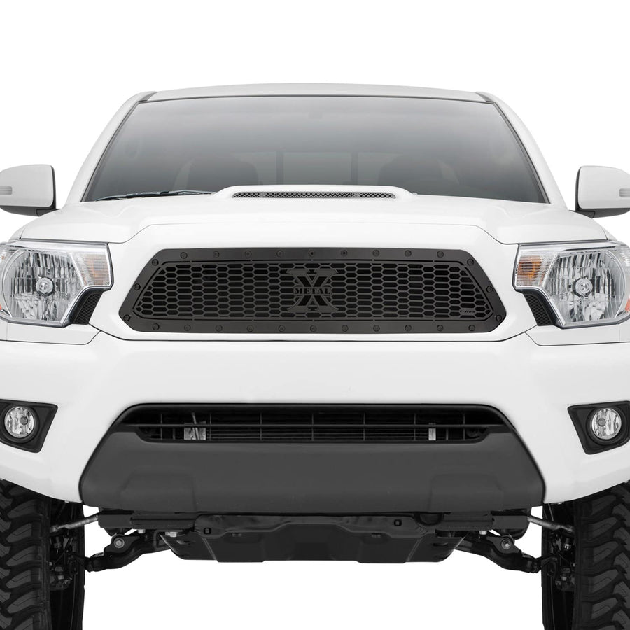 Stealth Laser X Grille, 2012-2015 Tacoma, Black, 1 Pc, Insert, Black Studs - PN #7719381-BR