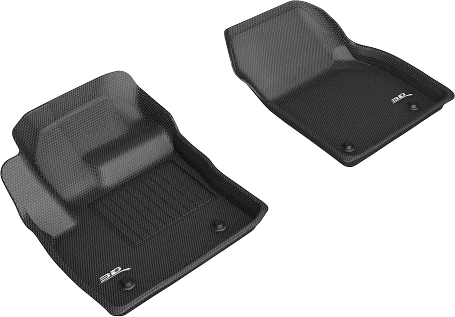 Kagu 3D MAXpider Custom Fit Floor Mat (Black) Compatible with Jaguar E-PACE 2018-2023 - Front Row