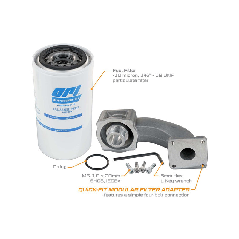 Quick-Fit Filter Adapter Kit GPI - for up to 25 GPM Fuel Transfer Pumps (GPI Genuine Accessory 129500-01)